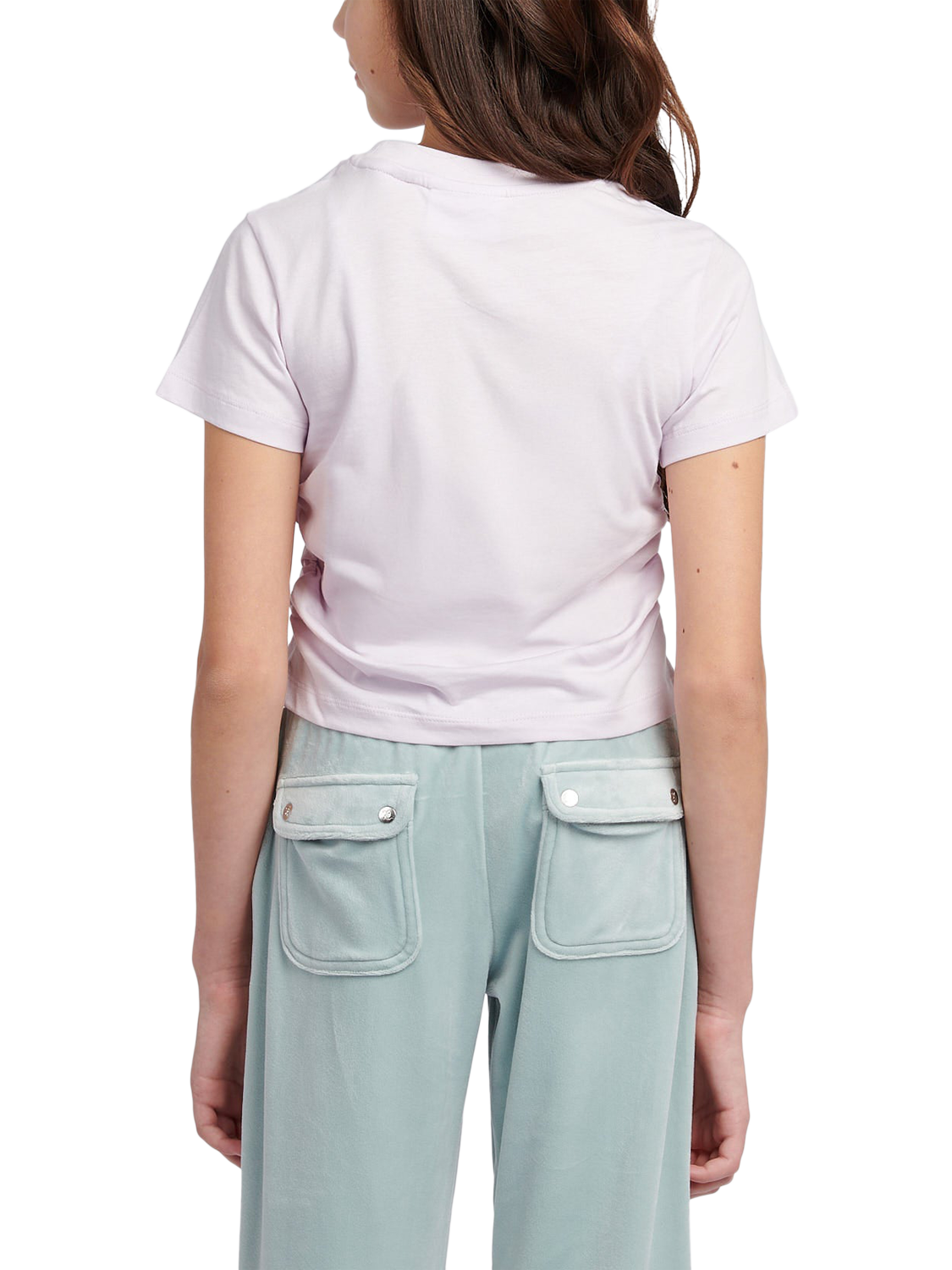 Product image 3 of 7, which shows Juicy Couture Kids' Diamante Ringer T-Shirt, Lavender Fog, 7-8 years