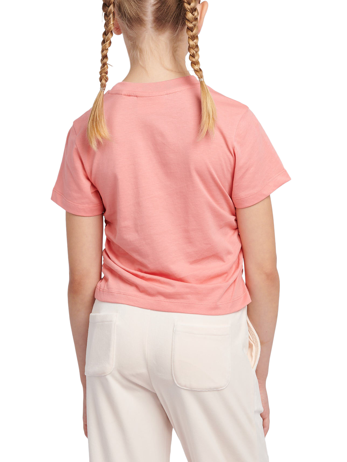 Product image 3 of 7, which shows Juicy Couture Kids' Diamante Ringer T-Shirt, Peach Blossom, 7-8 years