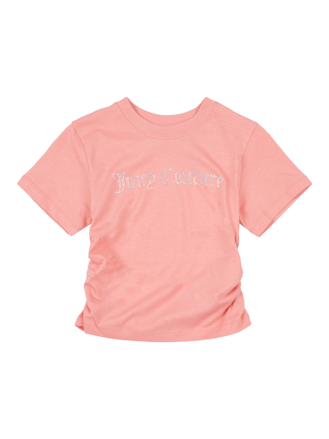 Product image 5 of 7, which shows Juicy Couture Kids' Diamante Ringer T-Shirt, Peach Blossom, 7-8 years