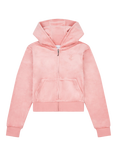 Juicy Couture Kids' Velour Tonal Zip Hoodie, Peach Blossom