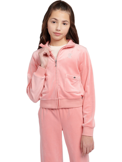 Juicy Couture Kids' Velour Zip-Up Jacket, Peach Blossom