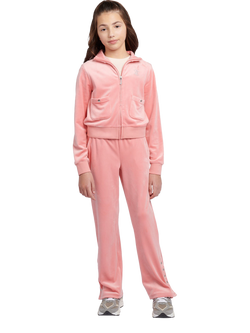Juicy Couture Kids' Velour Zip-Up Jacket - view 2, Peach Blossom