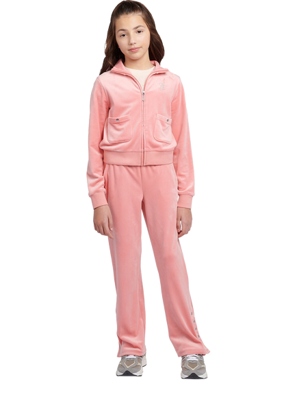 Juicy Couture Kids' Velour Zip-Up Jacket - view 2, Peach Blossom
