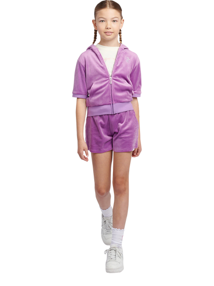 Juicy Couture Kids' Velour Zip-Up Hoodie, Dewberry - view 2, Dewberry