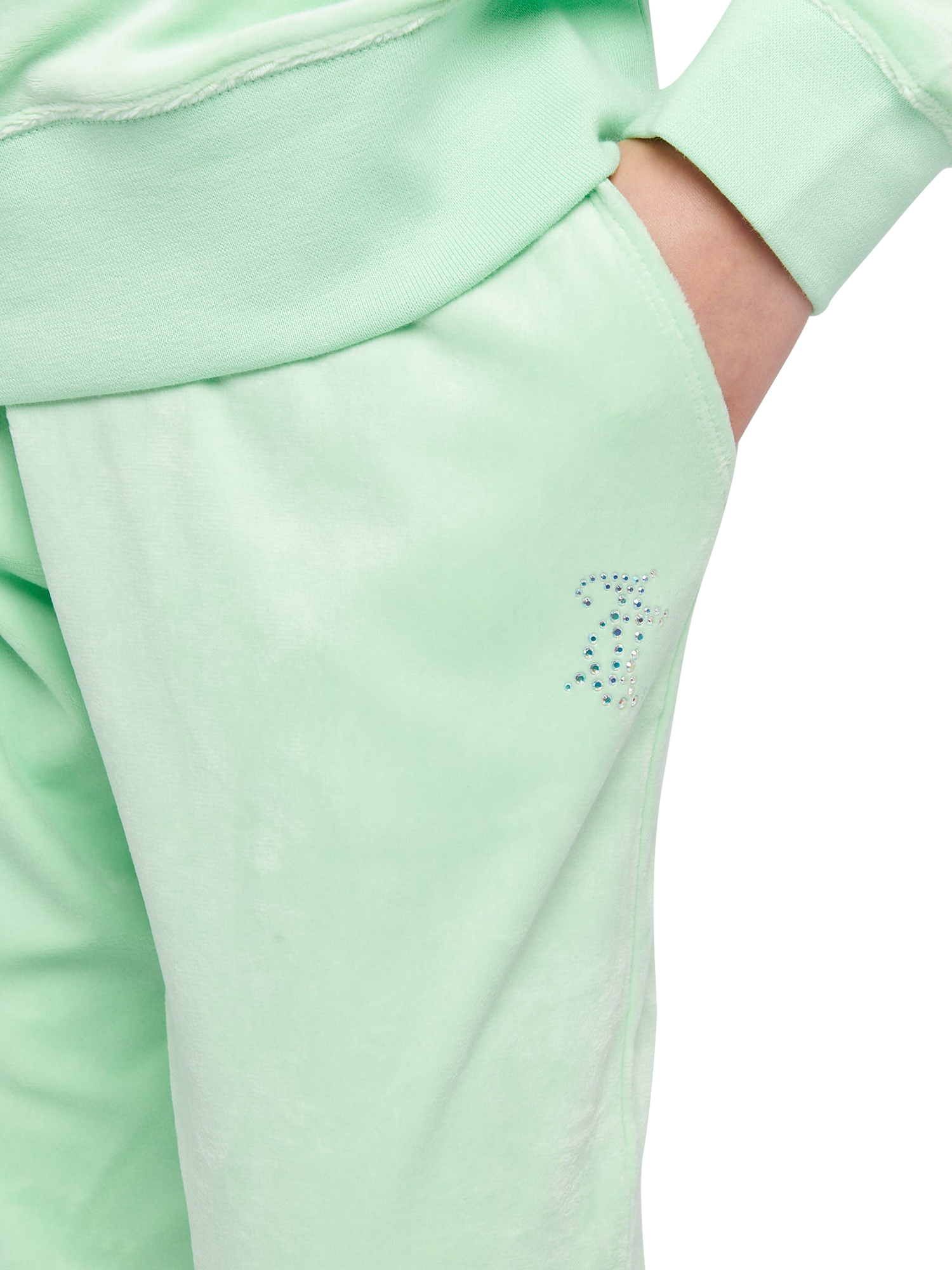Product image 4 of 7, which shows Juicy Couture Kids' Capri Slim Joggers, Green Ash, 7-8 years