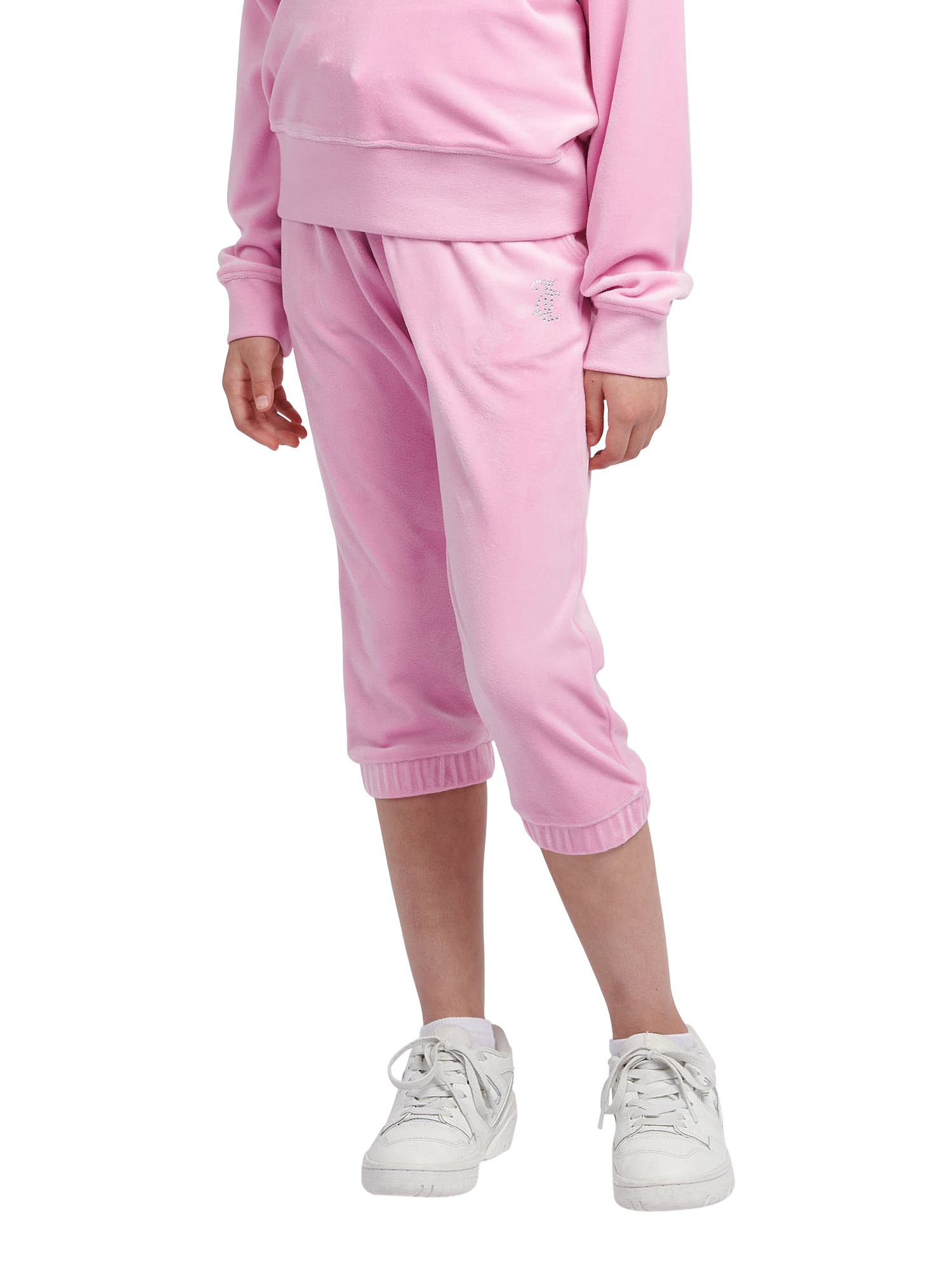 Product image 1 of 4, which shows Juicy Couture Kids' Capri Length Slim Joggers, Pink, 7-8 years