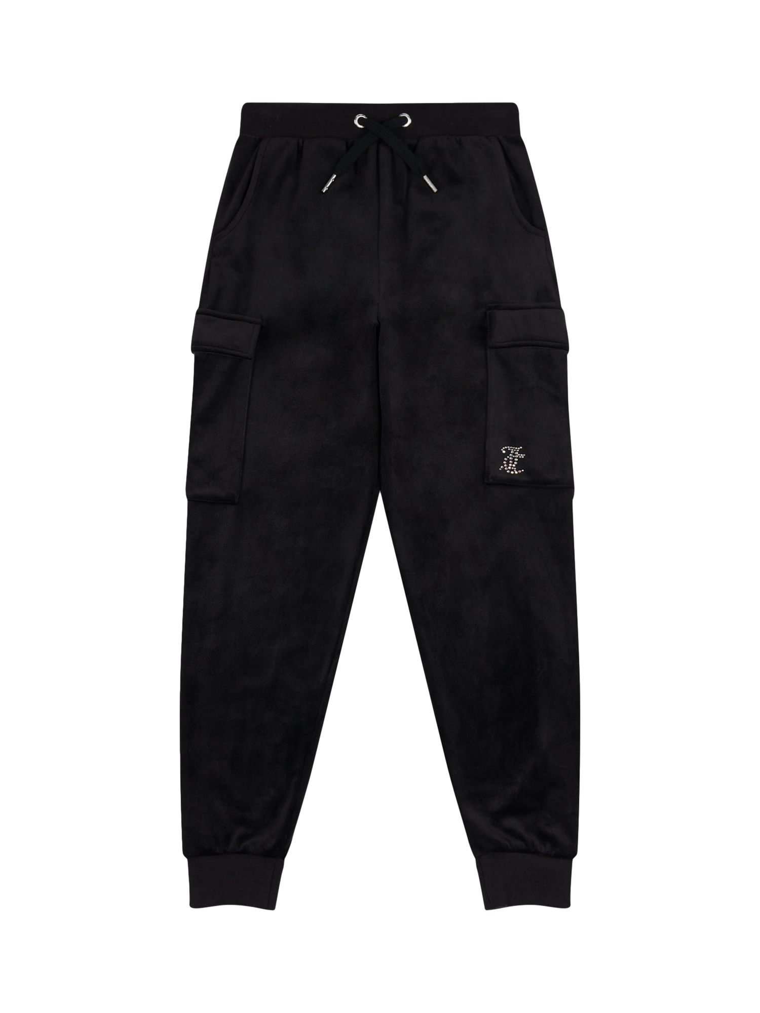 Product image 5 of 7, which shows Juicy Couture Kids' Cargo Cuffed Joggers, Jet Black, 7-8 years
