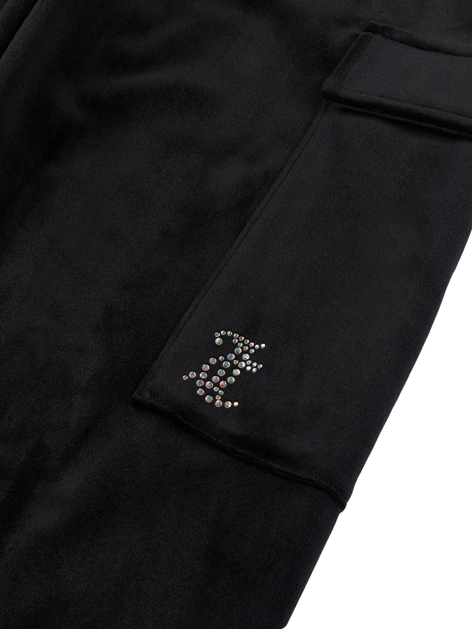 Product image 7 of 7, which shows Juicy Couture Kids' Cargo Cuffed Joggers, Jet Black, 7-8 years