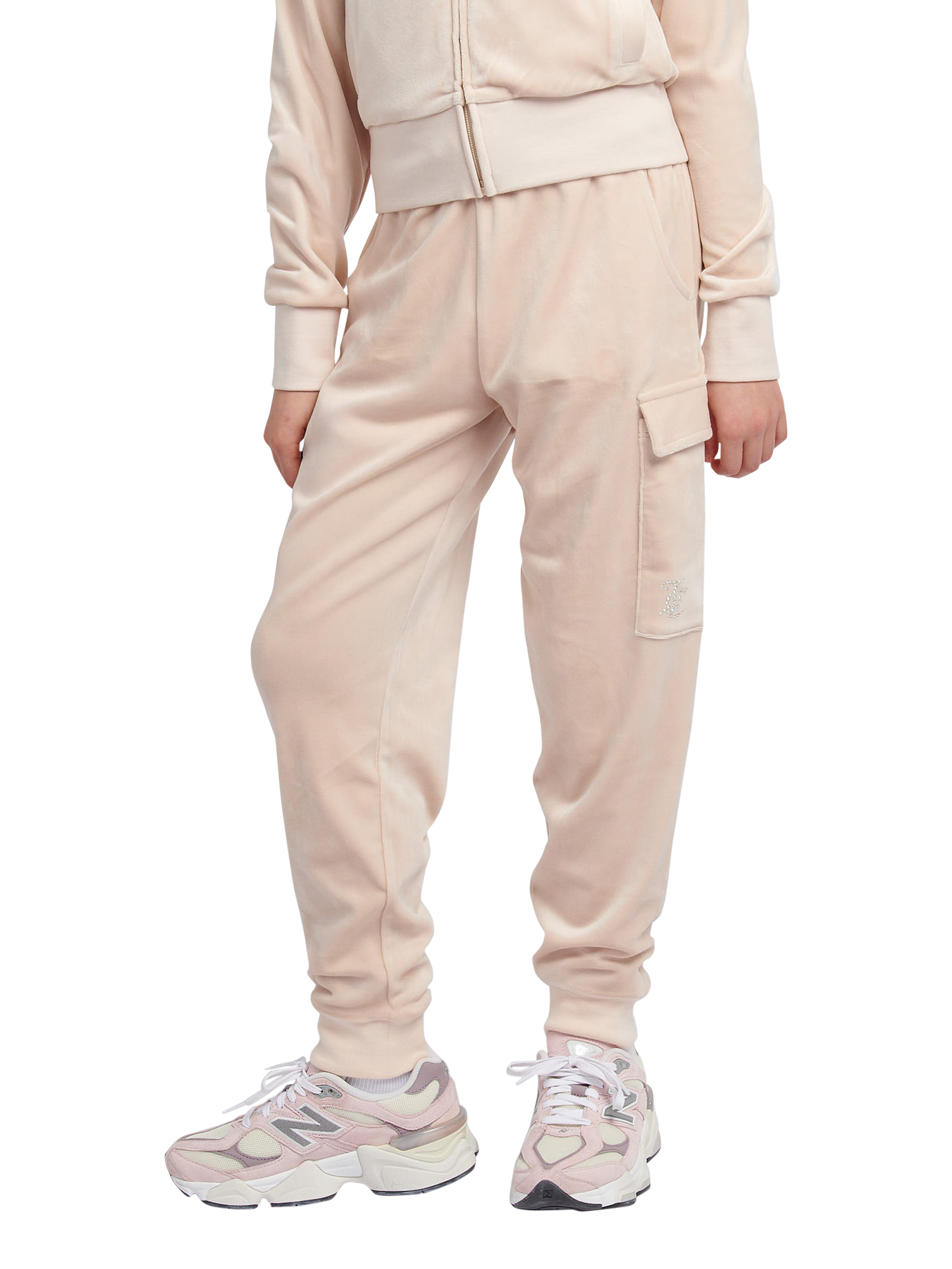 Product image 1 of 7, which shows Juicy Couture Kids' Cargo Cuffed Joggers, Gray Morn, 7-8 years