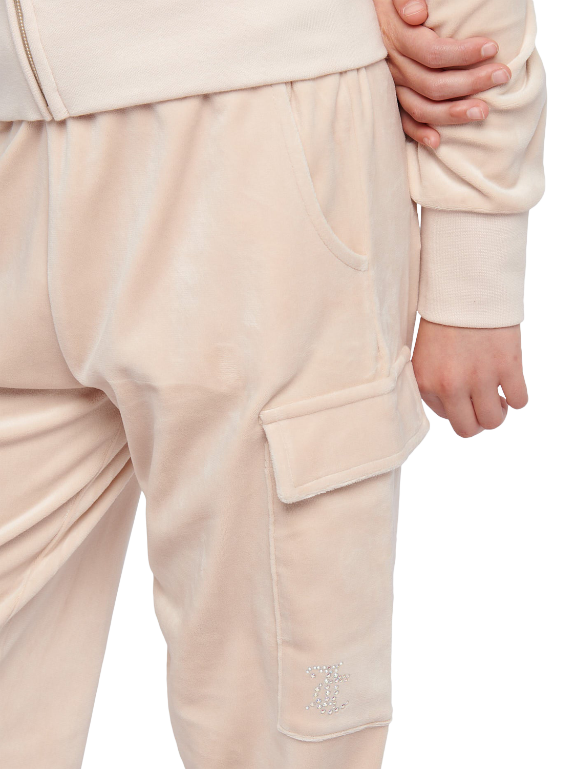 Product image 4 of 7, which shows Juicy Couture Kids' Cargo Cuffed Joggers, Gray Morn, 7-8 years