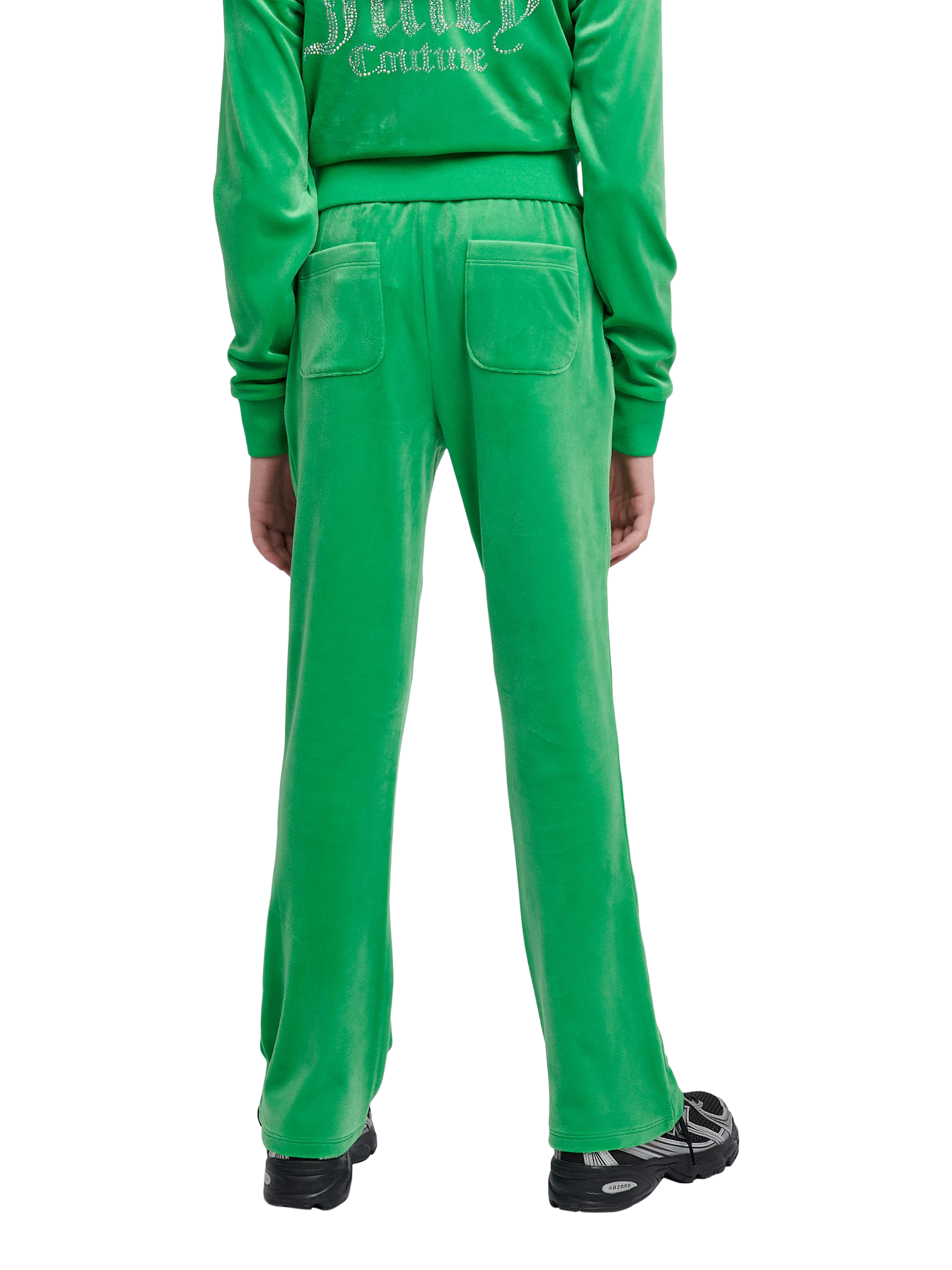 Product image 3 of 7, which shows Juicy Couture Kids' Diamante Bootcut Joggers, Green Bee, 7-8 years