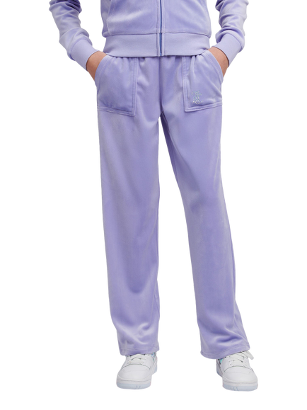 Juicy Couture Kids' Diamante Wide Leg Jogging Bottoms, Jacaranda
