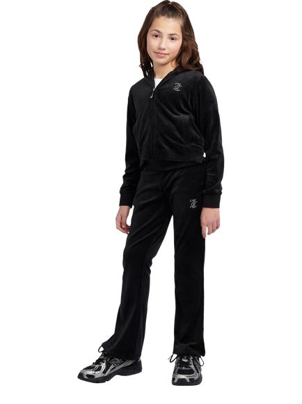 Juicy Couture Kids' Fold Over Waist Joggers, Jet Black - view 2, Jet Black