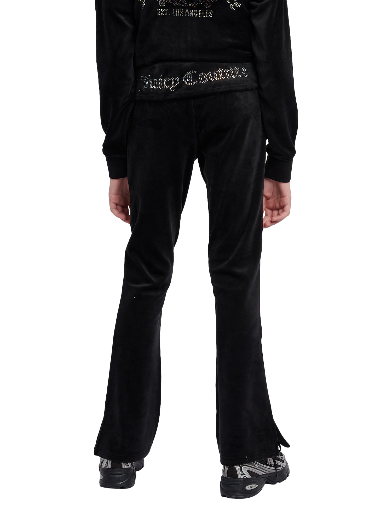 Product image 3 of 9, which shows Juicy Couture Kids' Fold Over Waist Joggers, Jet Black, 7-8 years