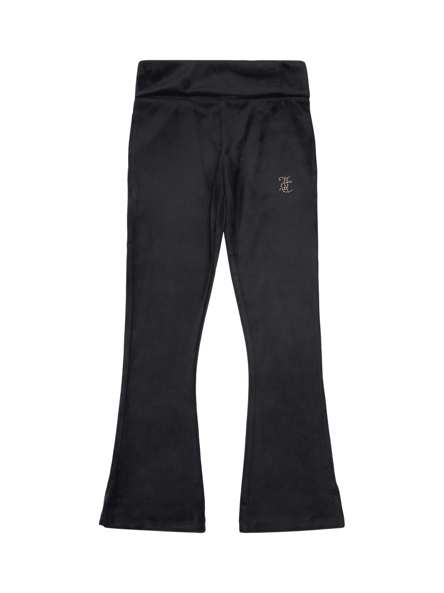 Product image 6 of 9, which shows Juicy Couture Kids' Fold Over Waist Joggers, Jet Black, 7-8 years