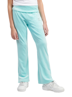 Juicy Couture Kids' Velour Fold Over Waist Joggers, Angel Blue