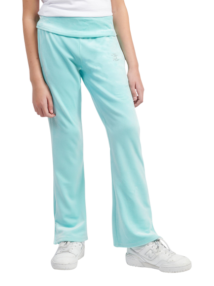 Juicy Couture Kids' Velour Fold Over Waist Joggers, Angel Blue