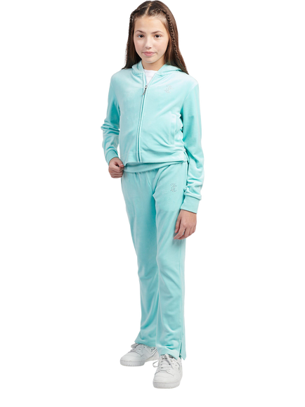 Juicy Couture Kids' Velour Fold Over Waist Joggers - view 2, Angel Blue