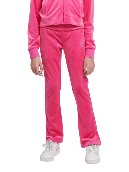 Juicy Couture Kids' Velour Fold Over Joggers, Fuchsia Purple, Fuchsia Purple