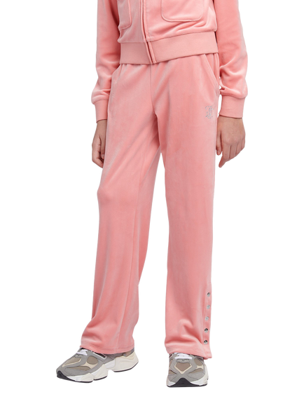 Juicy Couture Kids' Velour Straight Leg Joggers, Peach Blossom