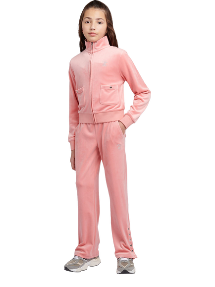 Juicy Couture Kids' Velour Straight Leg Joggers - view 2, Peach Blossom