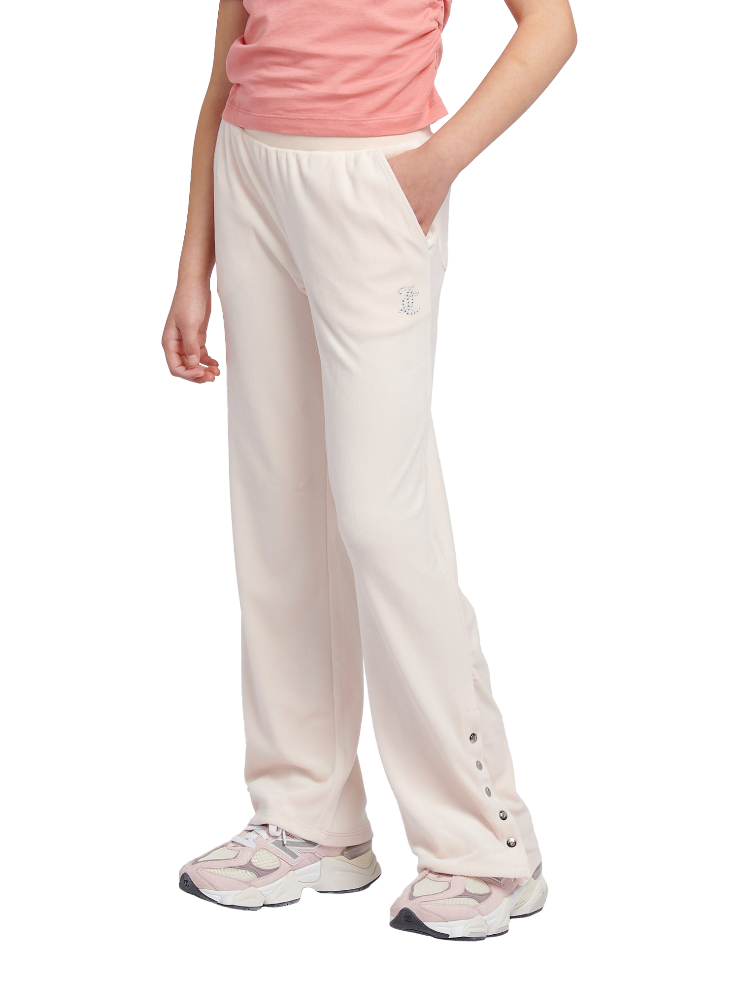 Product image 1 of 9, which shows Juicy Couture Kids' Velour Straight Leg Joggers, Shell, 7-8 years