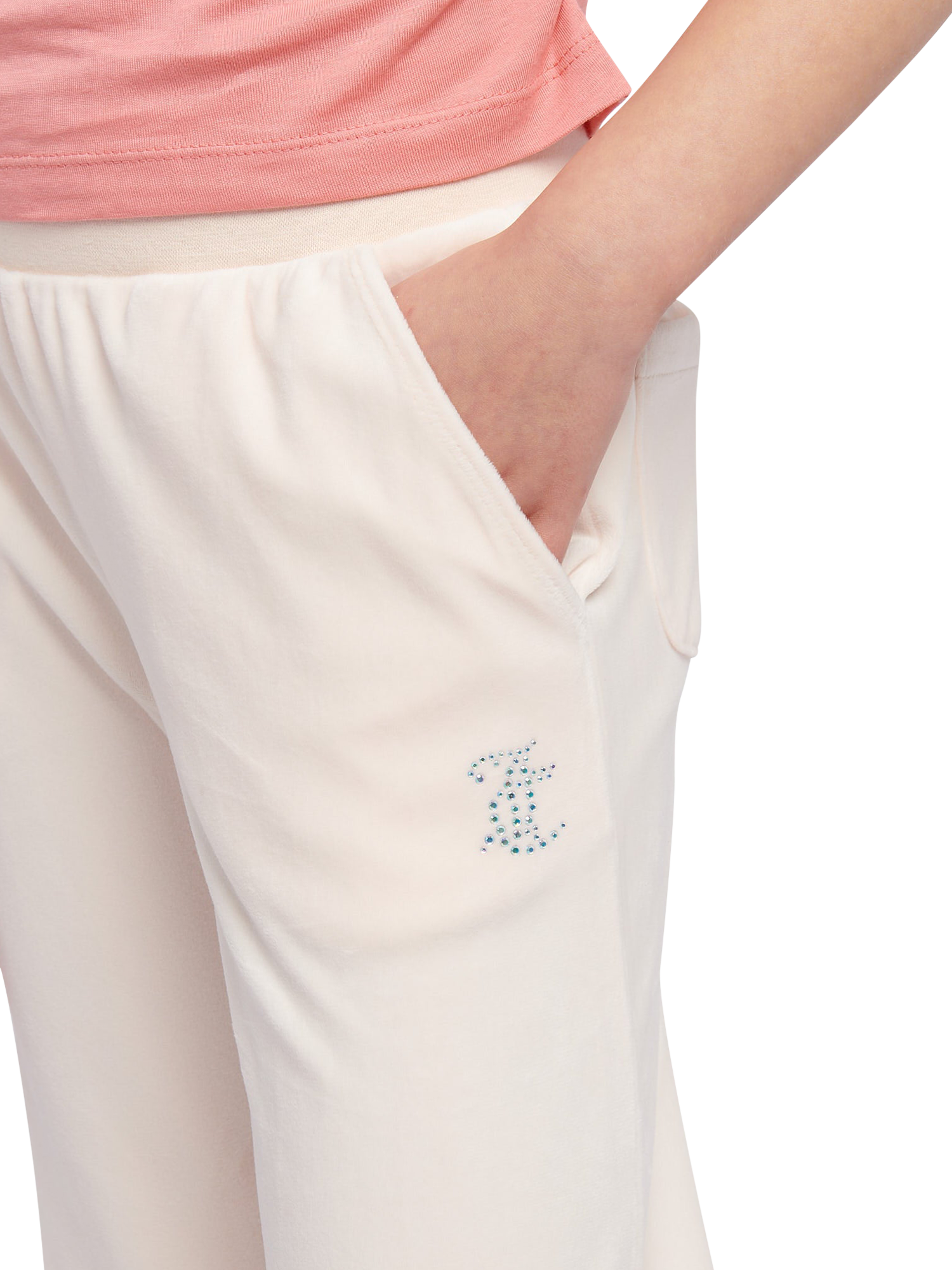 Product image 4 of 9, which shows Juicy Couture Kids' Velour Straight Leg Joggers, Shell, 7-8 years