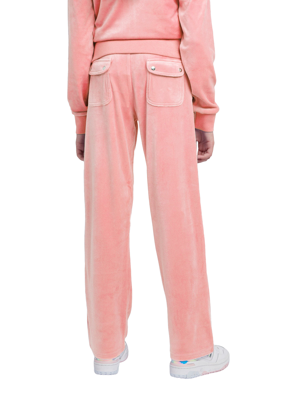 Product image 2 of 6, which shows Juicy Couture Kids' Tonal Wide Leg Joggers, Peach Blossom, 7-8 years