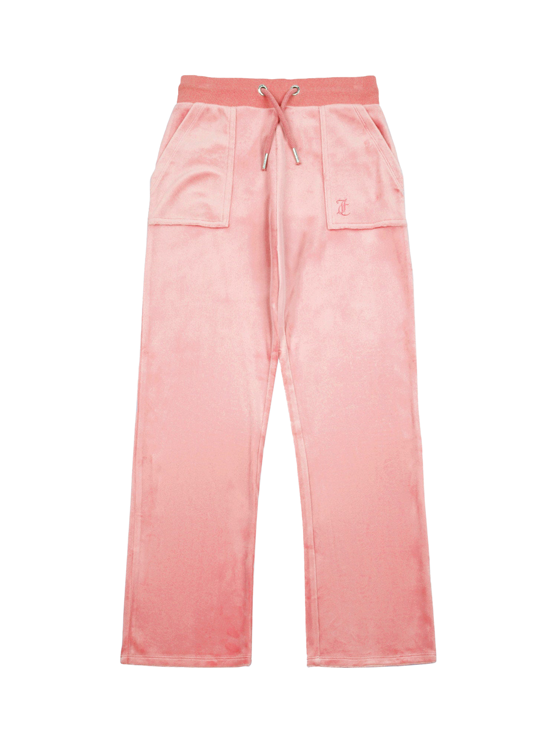 Product image 4 of 6, which shows Juicy Couture Kids' Tonal Wide Leg Joggers, Peach Blossom, 7-8 years