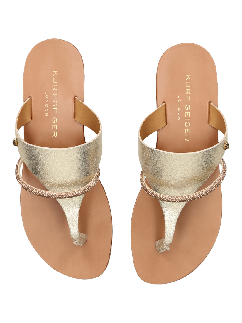 Product image 3 of 5, which shows Kurt Geiger London Strand Sandals, Natural Champagne, 3