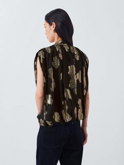 AND/OR Metallic Detail Top, Black/Gold - view 2, Black/Gold