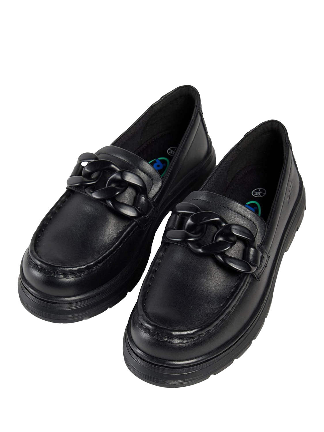Product image 5 of 5, which shows Pod Kids' Mina Leather Loafer School Shoes, Black, 3