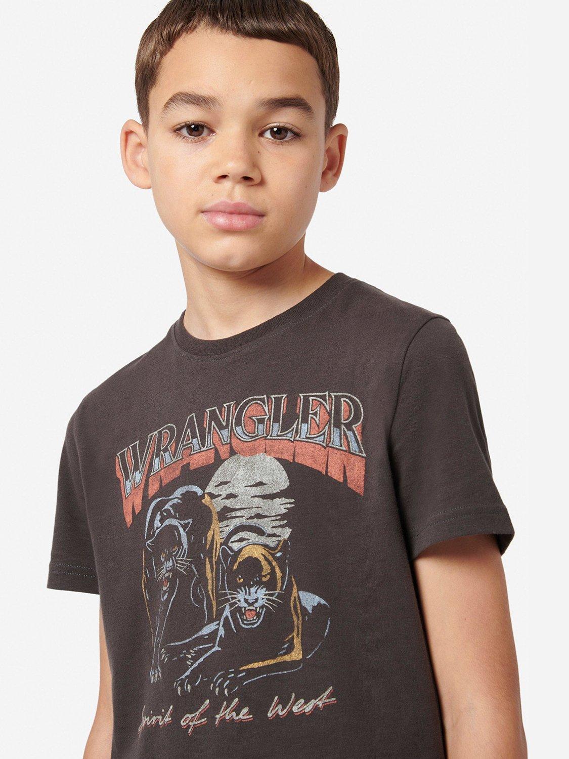 Product image 5 of 8, which shows Wrangler Kids' Jaguar T-Shirt, Wrangler Black, 7-8 years