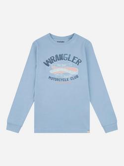 Wrangler Kids' Racer Long Sleeve T-Shirt, Windward Blue, Windward Blue