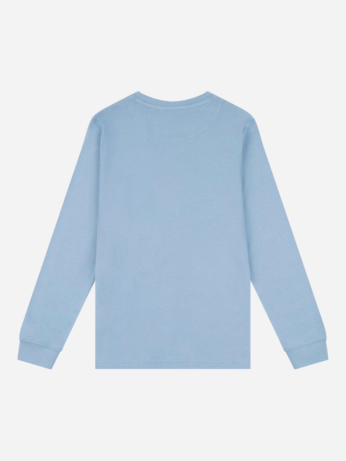 Product image 2 of 3, which shows Wrangler Kids' Racer Long Sleeve T-Shirt, Windward Blue, 7-8 years