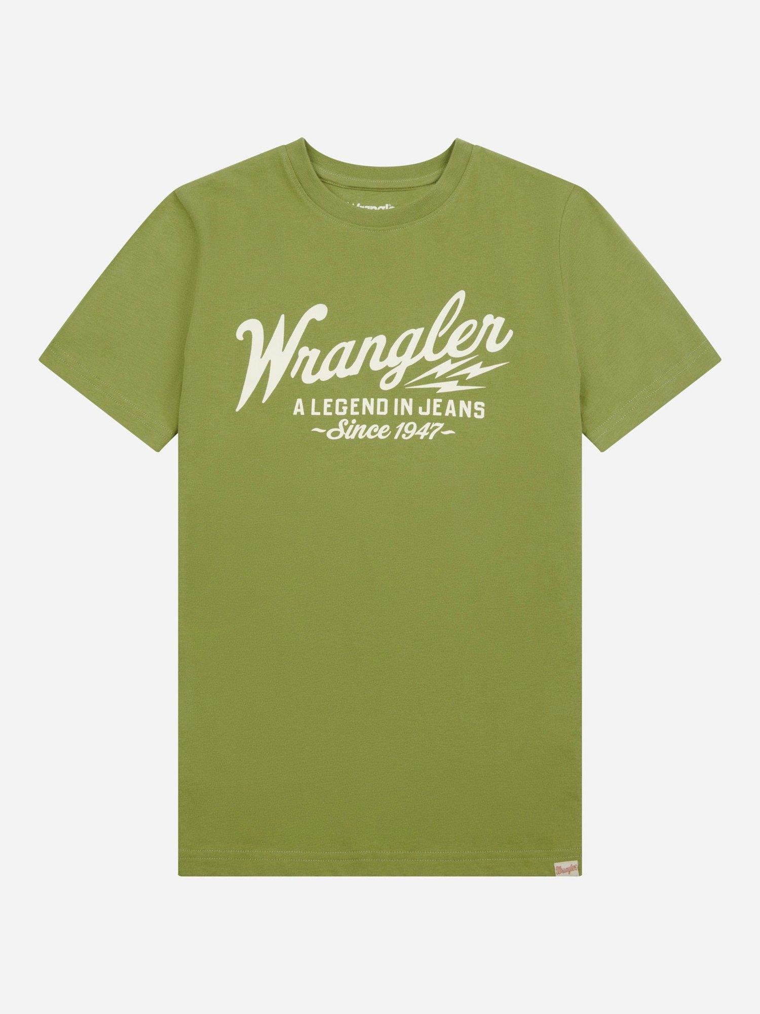 Product image 1 of 3, which shows Wrangler Kids' Ride of Life T-Shirt, Castille Green, 7-8 years