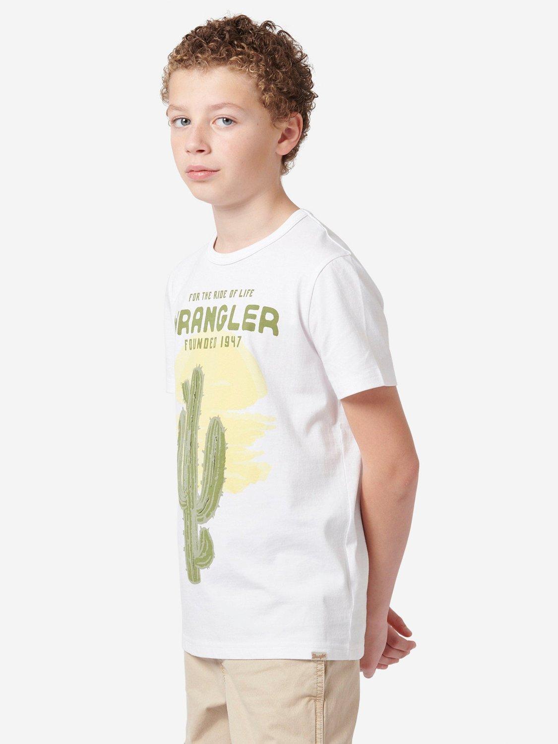 Product image 4 of 8, which shows Wrangler Kids' Western Cactus T-Shirt, Bright White/Multi, 7-8 years