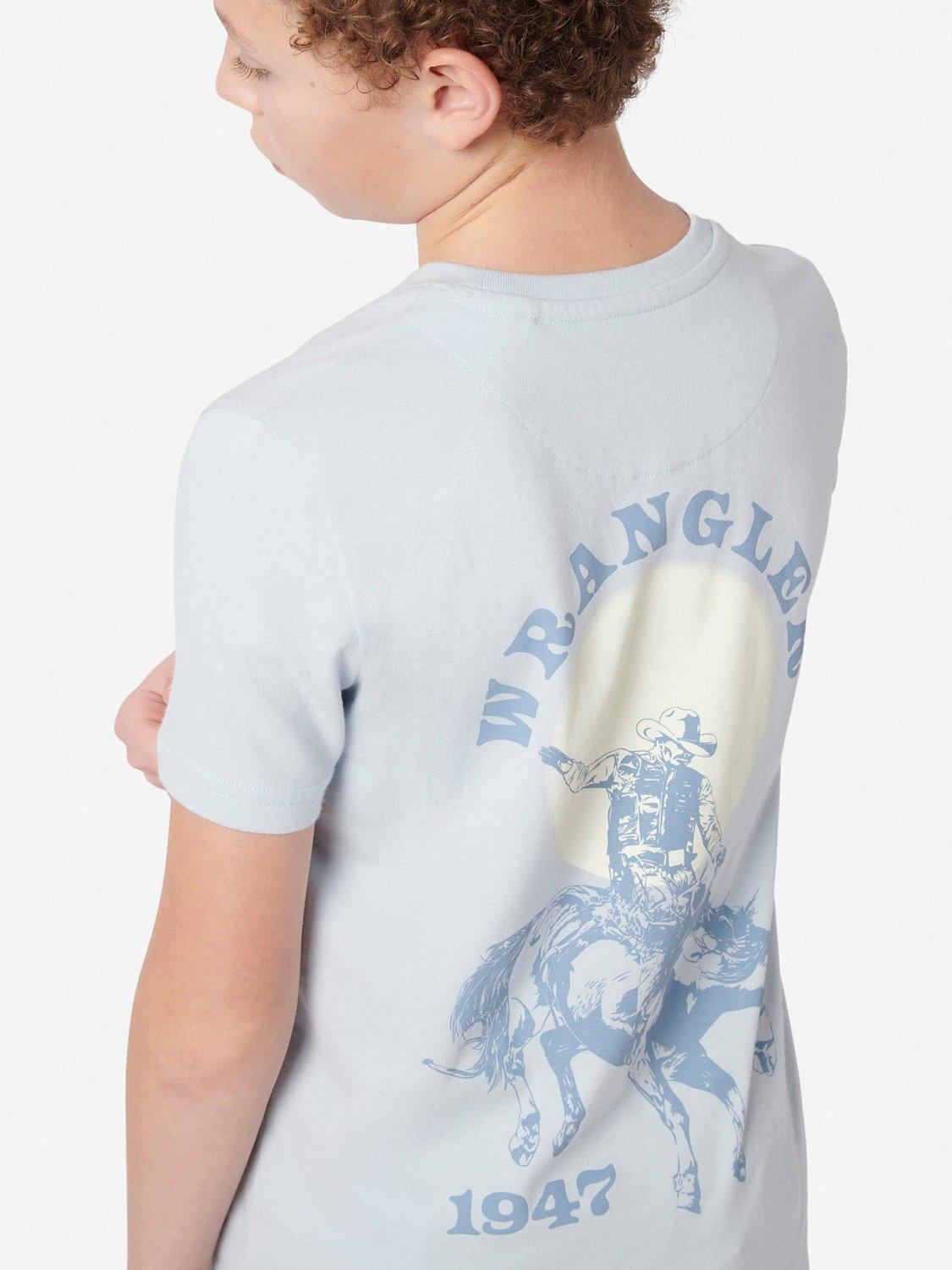 Product image 5 of 8, which shows Wrangler Kids' Wrancher T-Shirt, Niagra Mist, 7-8 years