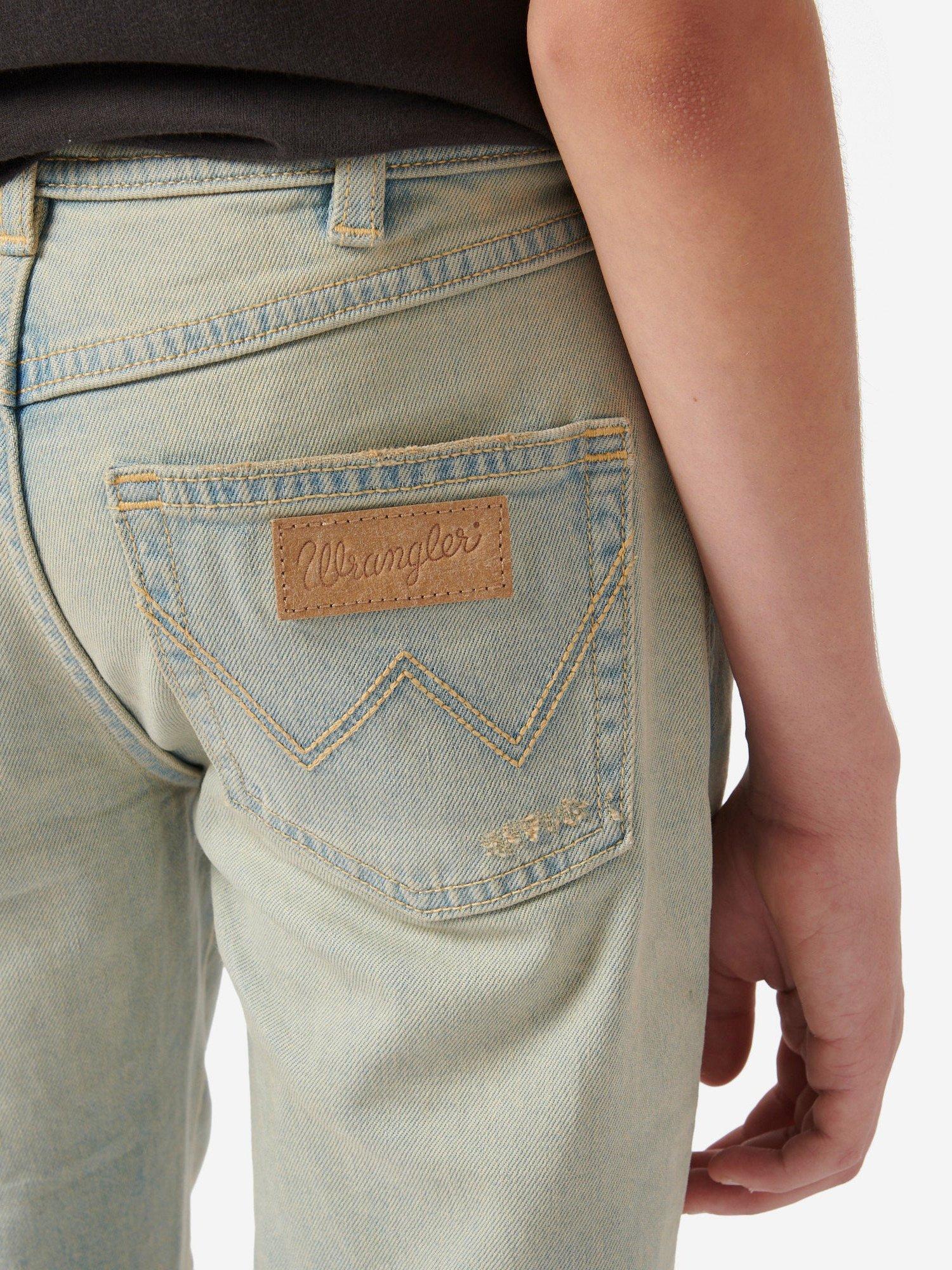 Product image 5 of 10, which shows Wrangler Kids' Distressed Texas Jeans, Trail Wash, 7-8 years