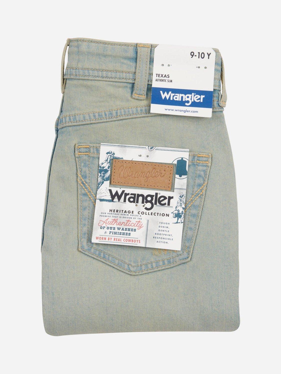 Product image 10 of 10, which shows Wrangler Kids' Distressed Texas Jeans, Trail Wash, 7-8 years