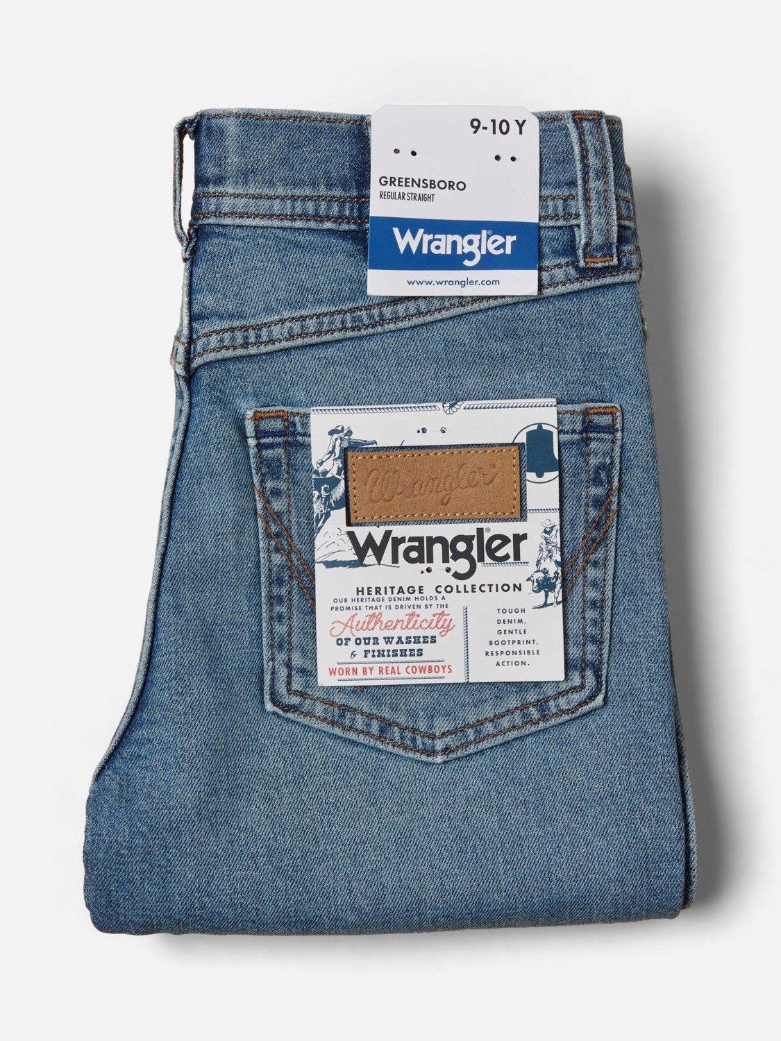 Product image 4 of 4, which shows Wrangler Kids' Greensboro Classic Straight Leg Jeans, Octane, 7-8 years