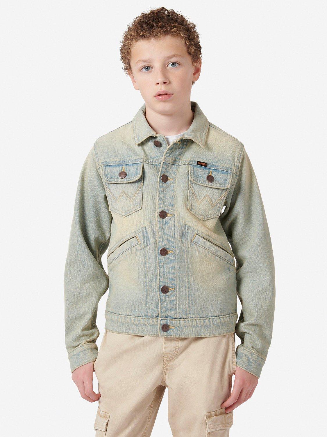 Product image 6 of 11, which shows Wrangler Kids' Icons Denim Jacket, Trail Wash, 7-8 years