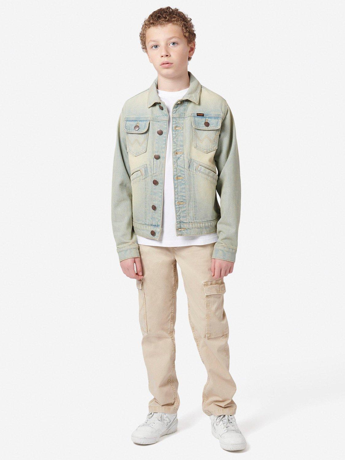Product image 7 of 11, which shows Wrangler Kids' Icons Denim Jacket, Trail Wash, 7-8 years