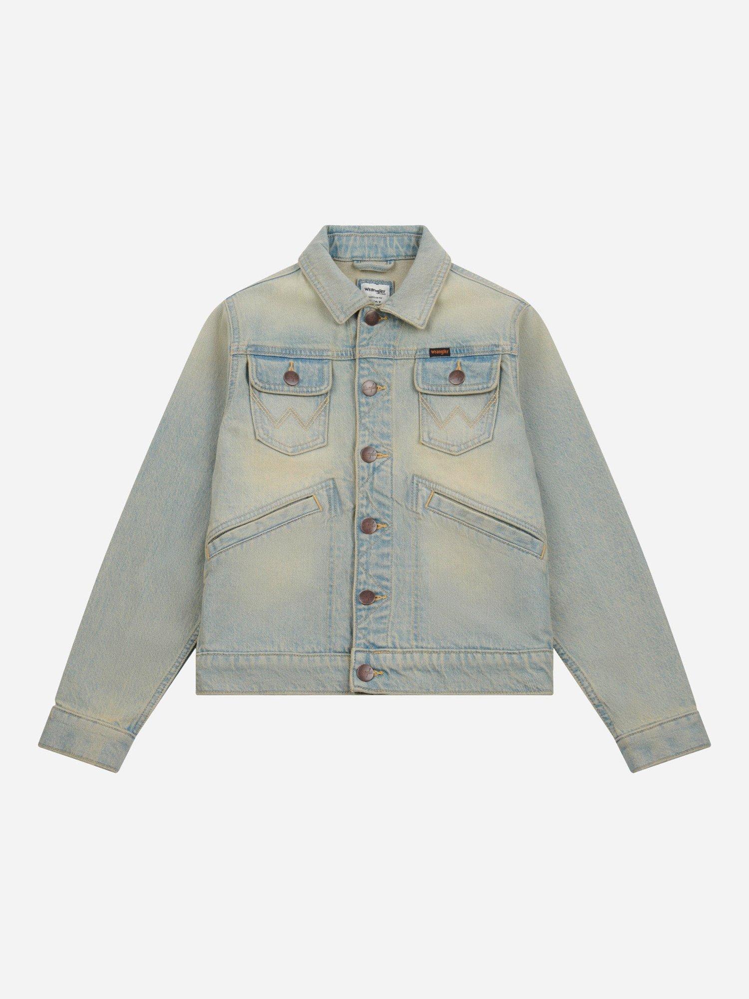 Product image 8 of 11, which shows Wrangler Kids' Icons Denim Jacket, Trail Wash, 7-8 years