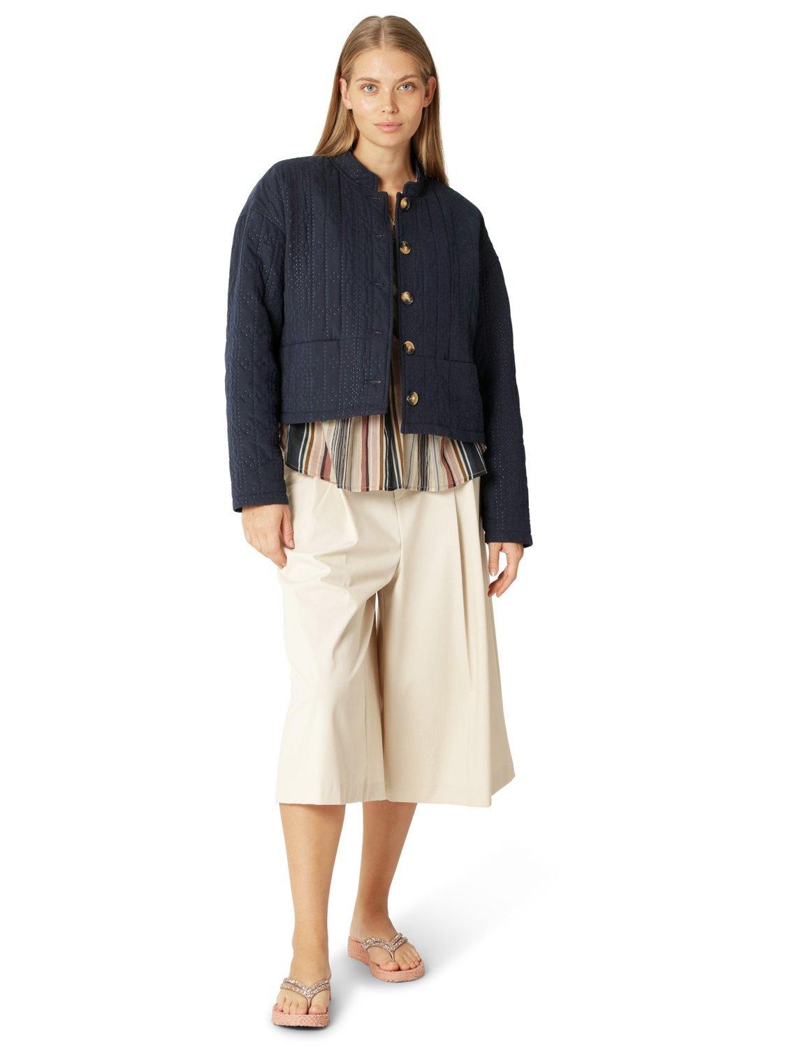 Product image 1 of 3, which shows Ilse Jacobsen Hornbæk Quilted Short Jacket, Dark Indigo, 10