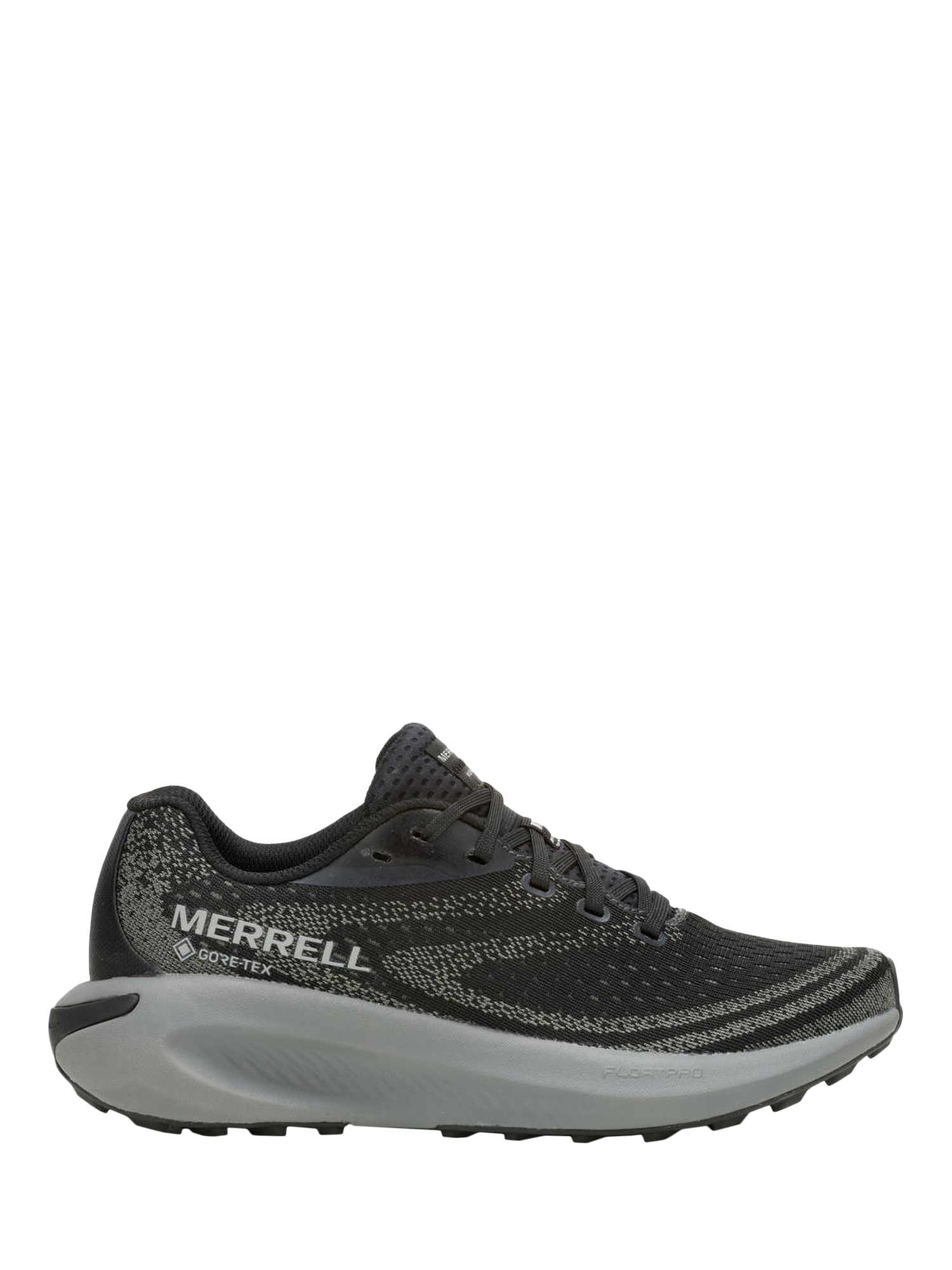 Product image 1 of 5, which shows Merrell Women's Morphlite GTX Trail Running Shoes, Black/Charcoal, 4