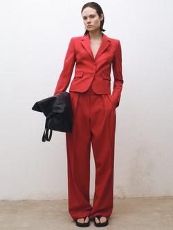 Mango Margot Wool Blend Blazer, Red - view 2, Red