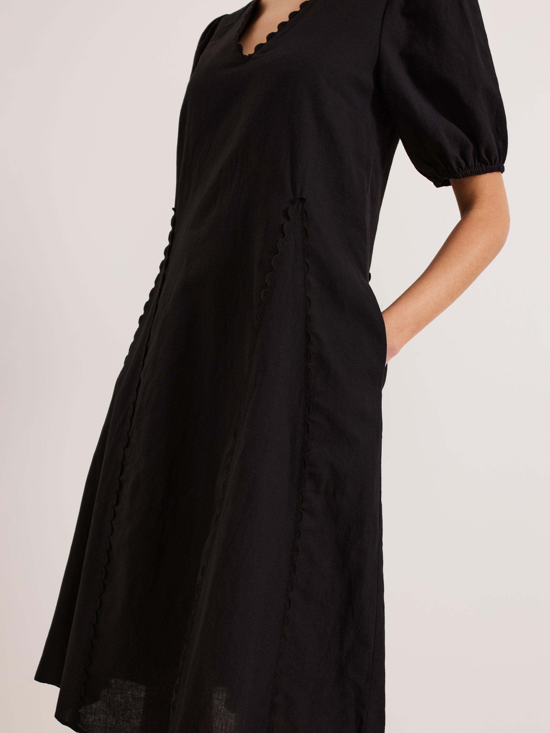 Product image 7 of 8, which shows Phase Eight Milly Scallop Detail Dress, Black, 8
