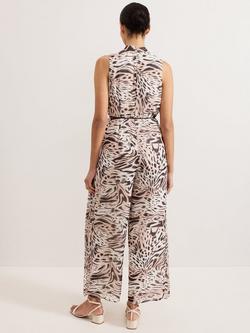 Phase Eight Lorainne Leopard Print Jumpsuit, Multi - view 2, Multi