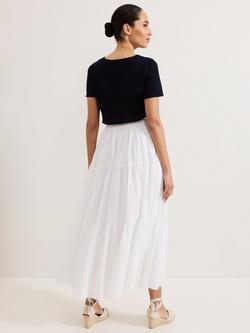 Phase Eight Alva Tiered Maxi Skirt - view 2, White
